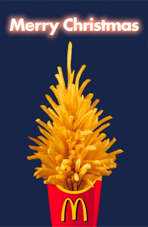 Publicidad navideña McDonalds - árboles de Navidad en la publicidad