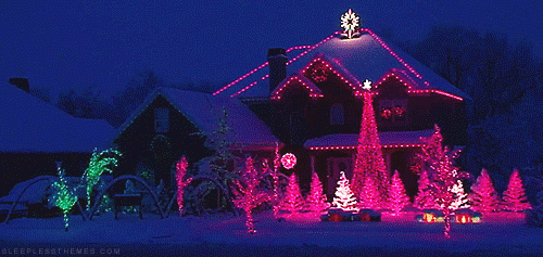 gif de navidad - decoración con luces navideñas