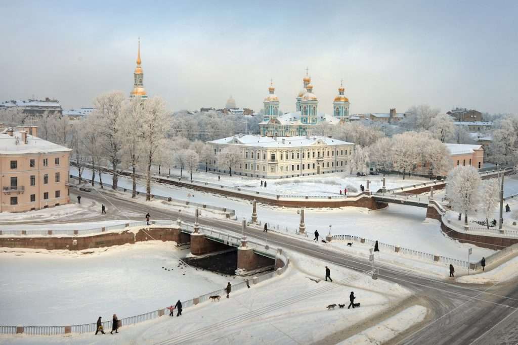 Nieve en San Petersburgo