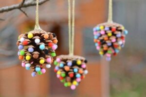 adornos de Navidad con pompones