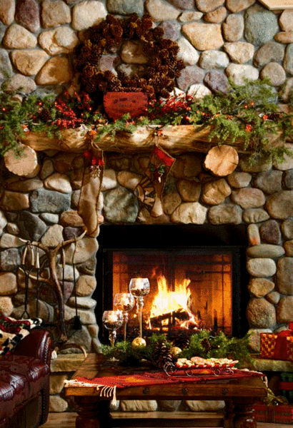 Chimeneas de Navidad para decorar y dar calor en fiestas 68