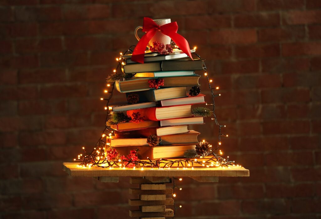 Árbol de Navidad original de libros