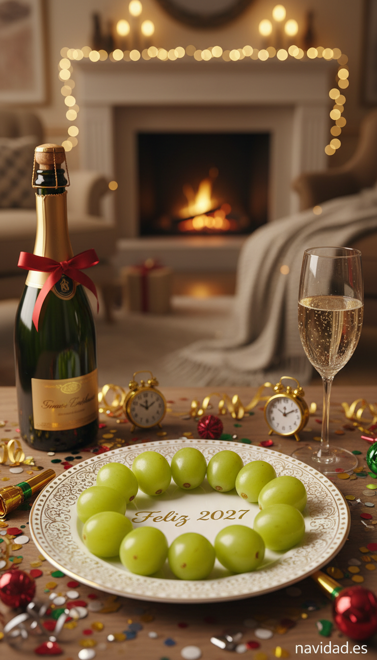 Fondo de pantalla Año Nuevo 2027 - uvas Nochevieja Feliz 2027