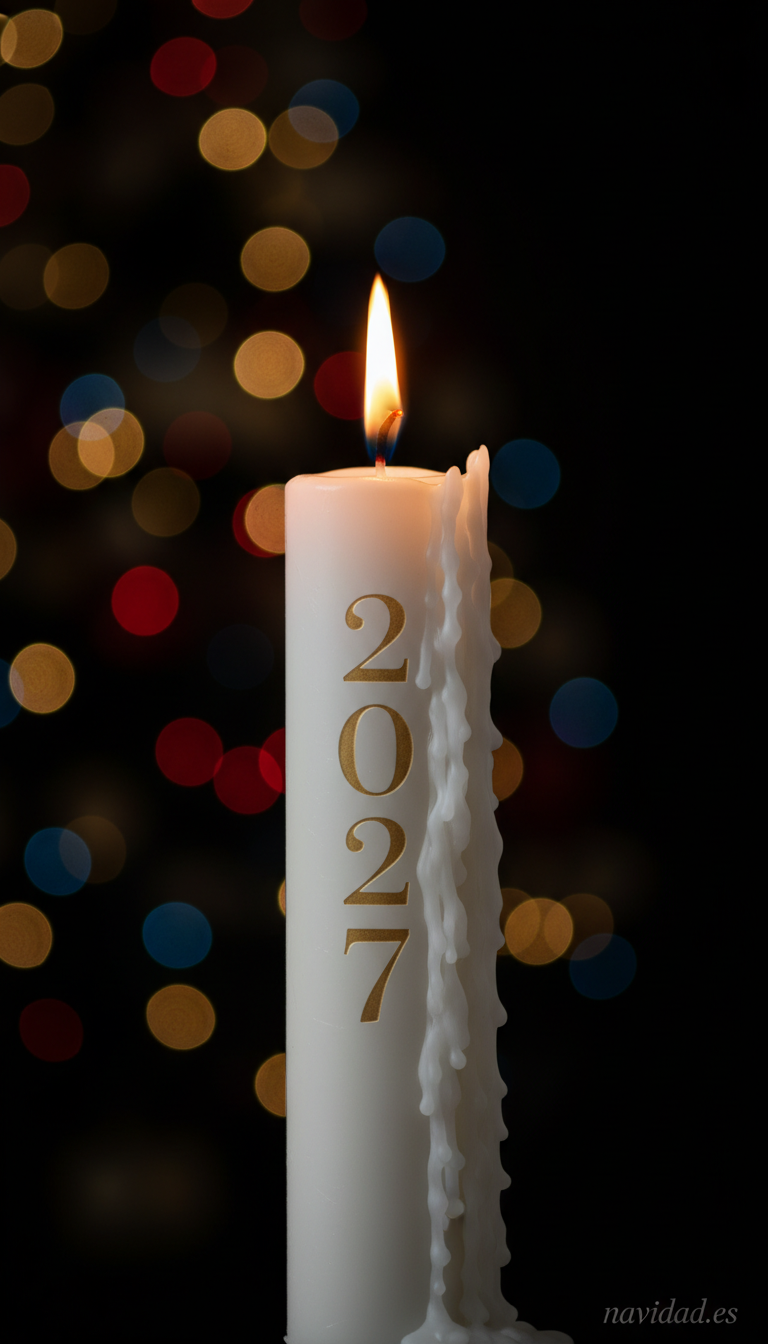 Fondo de pantalla Año Nuevo 2027 - vela con números 2027