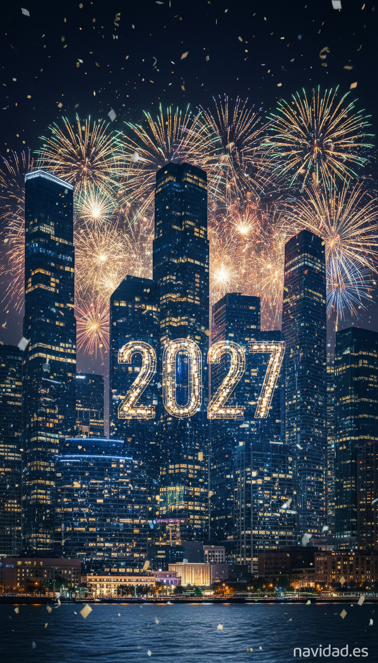 Fondo de pantalla Año Nuevo 2027 - skyline ciudad luces 2027