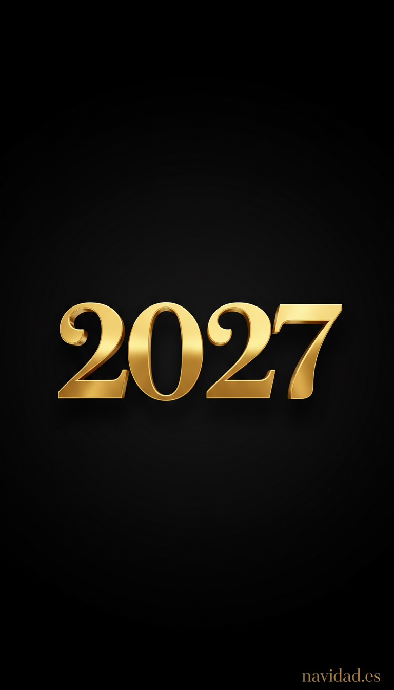 Fondo de pantalla Año Nuevo 2027 - números 3D dorados minimalista