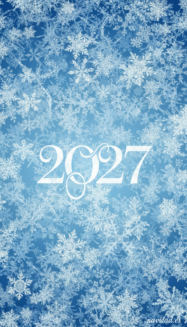 Fondo de pantalla Año Nuevo 2027 - copos de nieve patrón 2027
