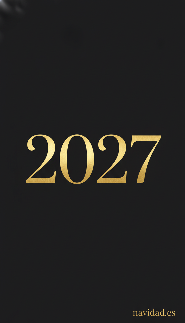 Fondo de pantalla Año Nuevo 2027 - minimalista negro sobre dorado 2027