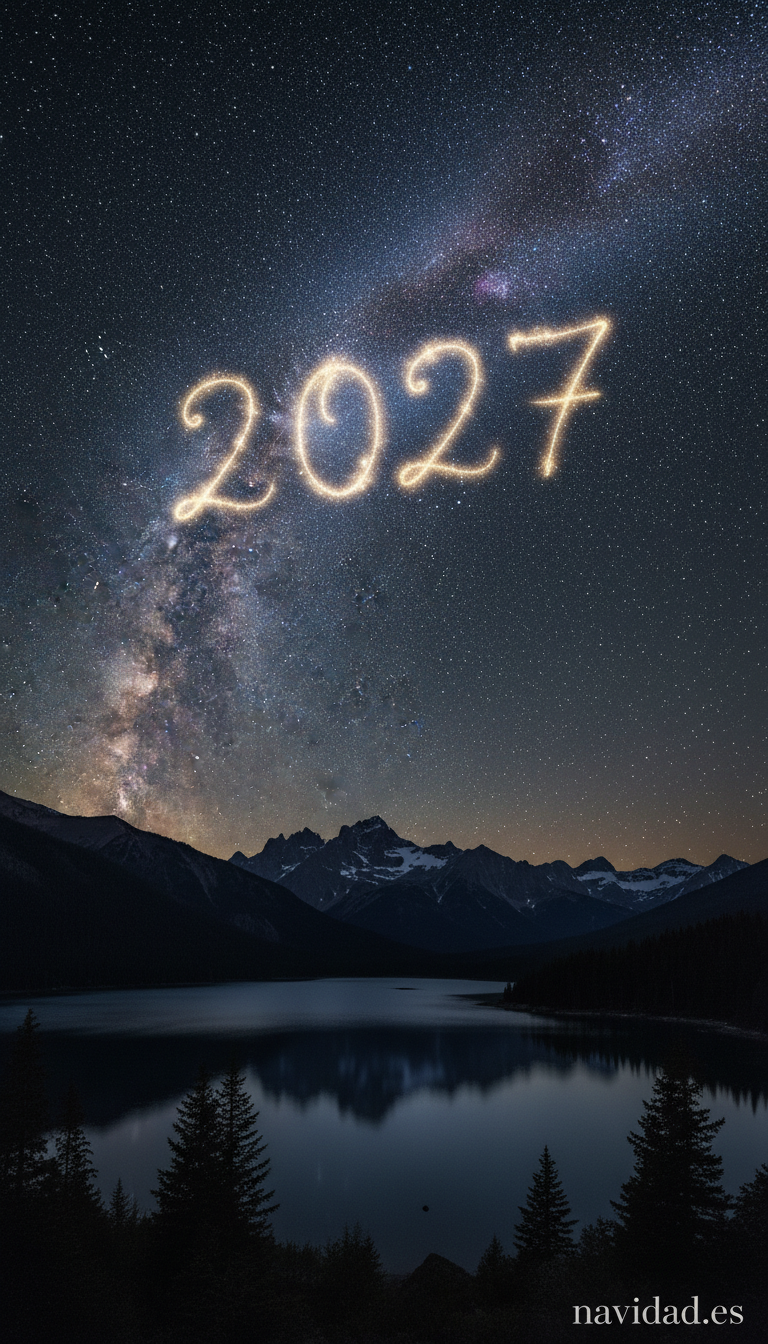Fondo de pantalla Año Nuevo 2027 - Vía Láctea cielo estrellado 2027