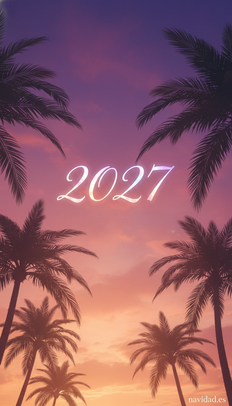 Fondo de pantalla Año Nuevo 2027 - gradiente atardecer 2027