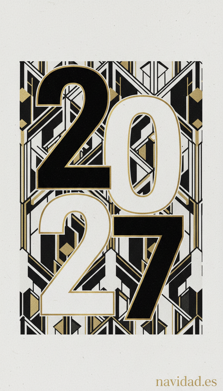 Fondo de pantalla Año Nuevo 2027 - texto tipográfico grande editorial 2027