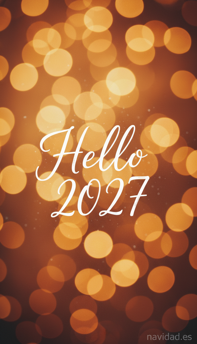 Fondo de pantalla Año Nuevo 2027 - luces bokeh cálidas Hello 2027