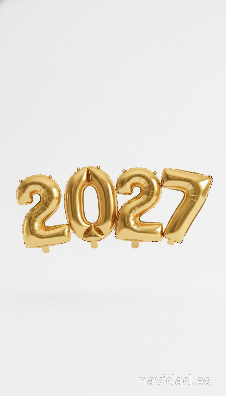 Fondo de pantalla Año Nuevo 2027 - globos dorados 2027