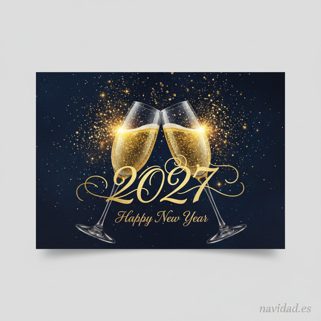 Imágenes para felicitar el Año Nuevo 2027 por WhatsApp 2 Imagen Feliz Año Nuevo 2027