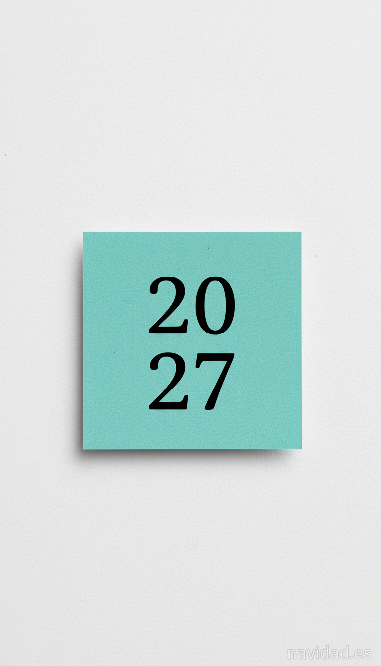 Fondos de pantalla para celebrar el Año 2027: diseños festivos para móvil y escritorio 1 Fondo Año Nuevo 2027 papel turquesa