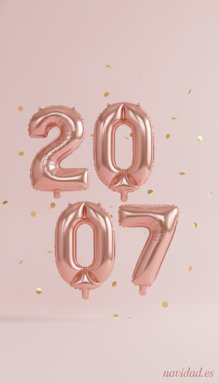 Fondos de pantalla para celebrar el Año 2027: diseños festivos para móvil y escritorio 12 Fondo globos rose gold 2027