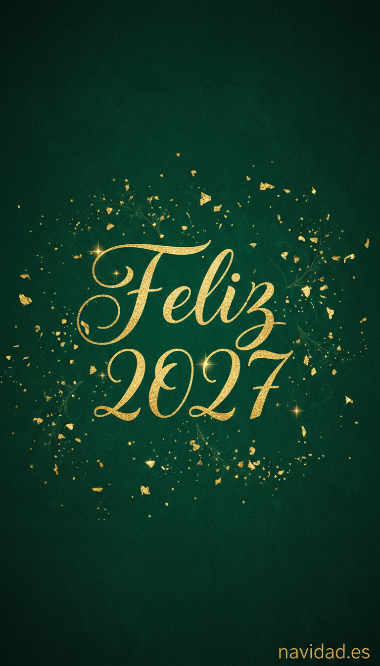 Fondos de pantalla para celebrar el Año 2027: diseños festivos para móvil y escritorio 13 Fondo caligrafía dorada Feliz 2027