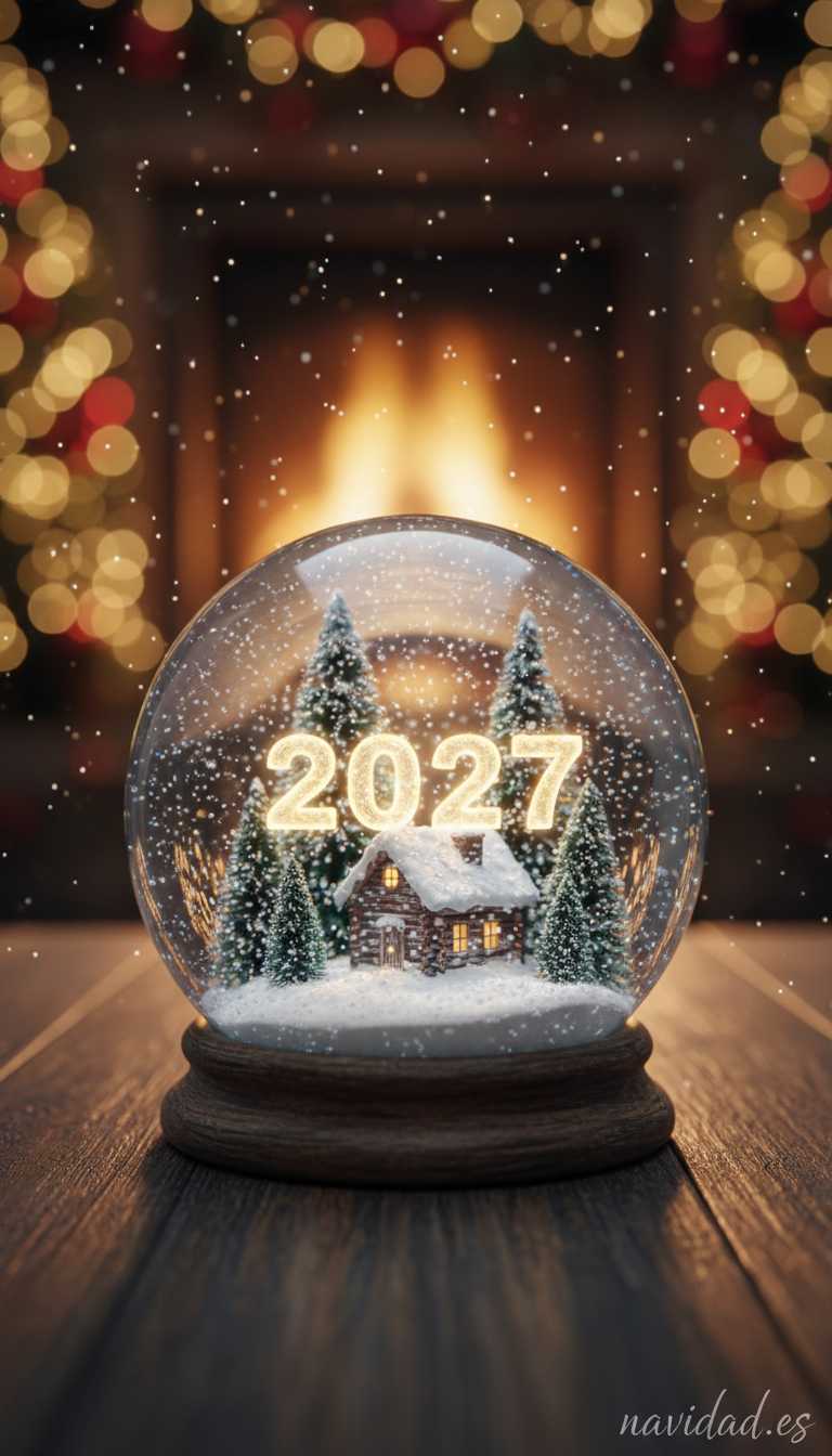 Fondos de pantalla para celebrar el Año 2027: diseños festivos para móvil y escritorio 26 Fondo bola de cristal 2027