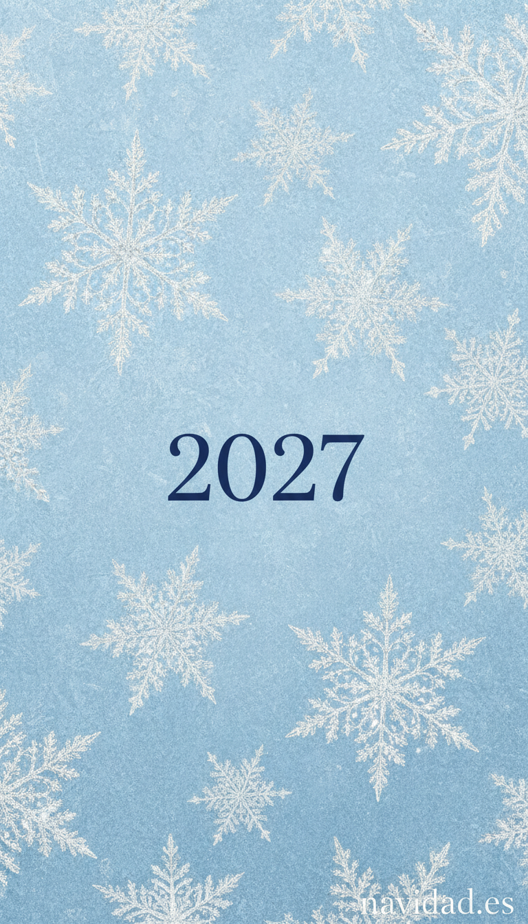 Fondos de pantalla para celebrar el Año 2027: diseños festivos para móvil y escritorio 28 Fondo copos nieve 2027