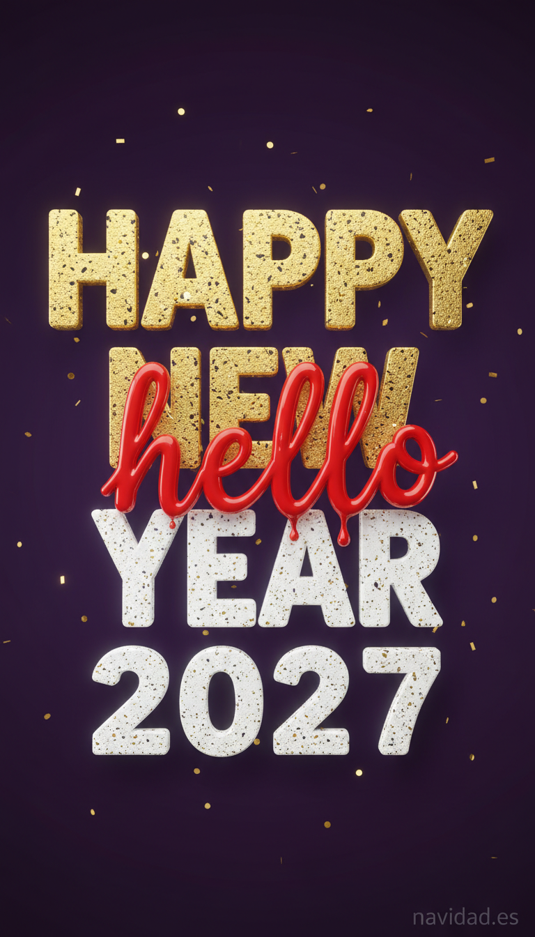 Fondos de pantalla para celebrar el Año 2027: diseños festivos para móvil y escritorio 3 Fondo Año Nuevo 2027 terrazzo Happy New Year