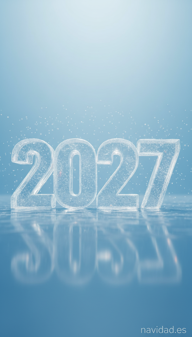 Fondos de pantalla para celebrar el Año 2027: diseños festivos para móvil y escritorio 35 Fondo letras hielo 2027