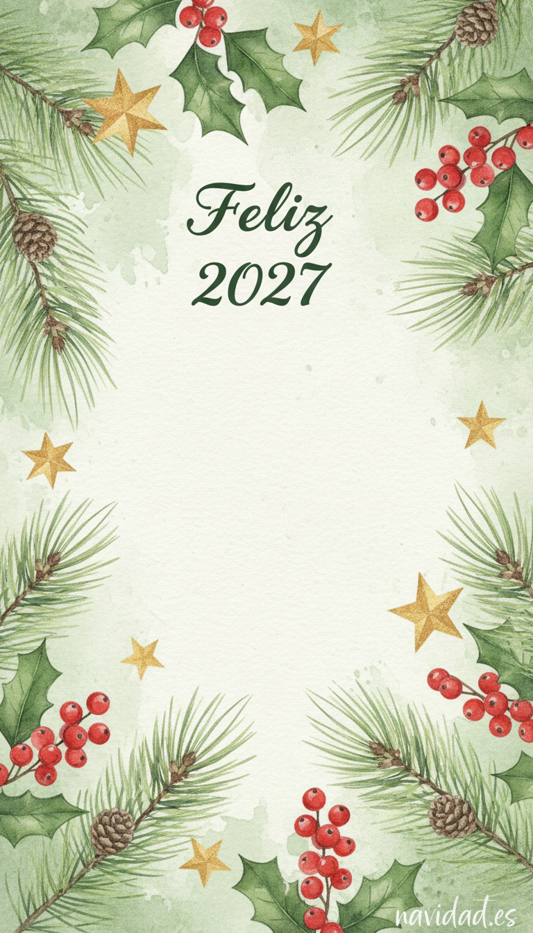 Fondos de pantalla para celebrar el Año 2027: diseños festivos para móvil y escritorio 36 Fondo botánico Feliz 2027