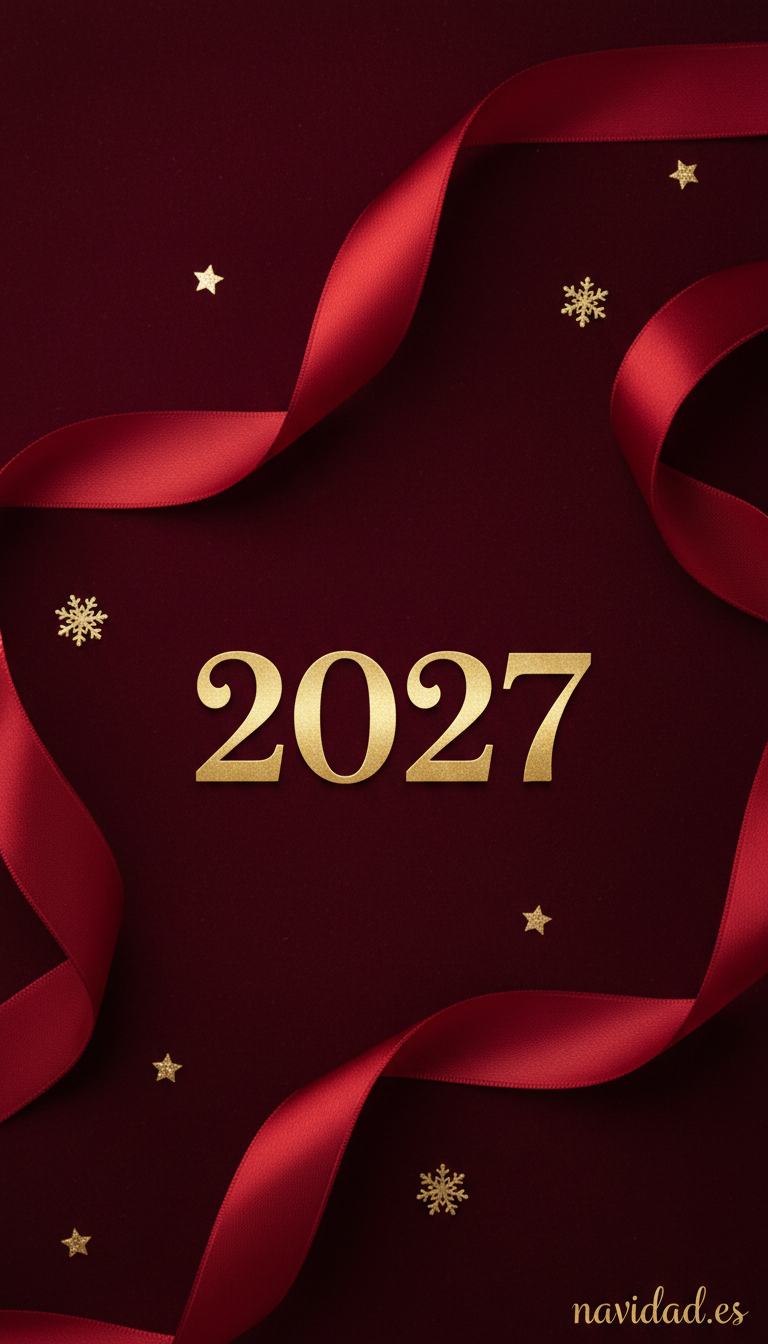 Fondos de pantalla para celebrar el Año 2027: diseños festivos para móvil y escritorio 37 Fondo cinta navideña 2027