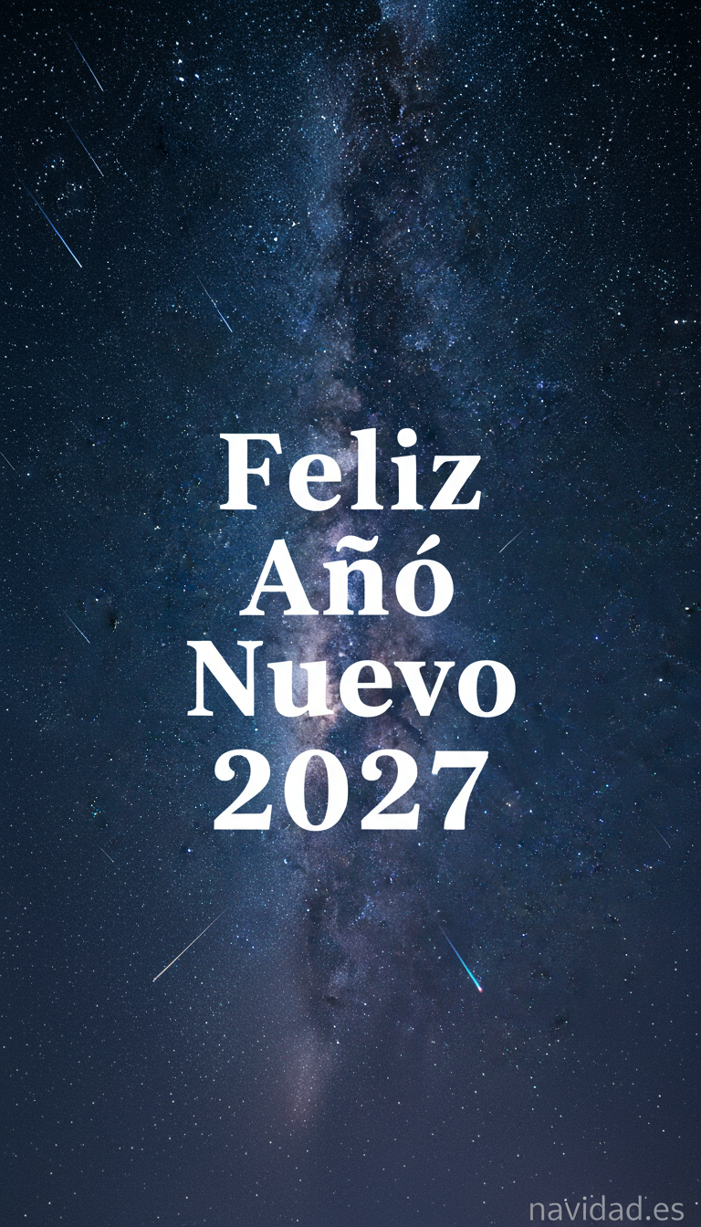 Fondos de pantalla para celebrar el Año 2027: diseños festivos para móvil y escritorio 38 Fondo cielo estrellado Feliz Año Nuevo 2027