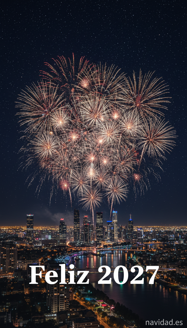 Fondos de pantalla para celebrar el Año 2027: diseños festivos para móvil y escritorio 7 Fondo fuegos artificiales Feliz 2027