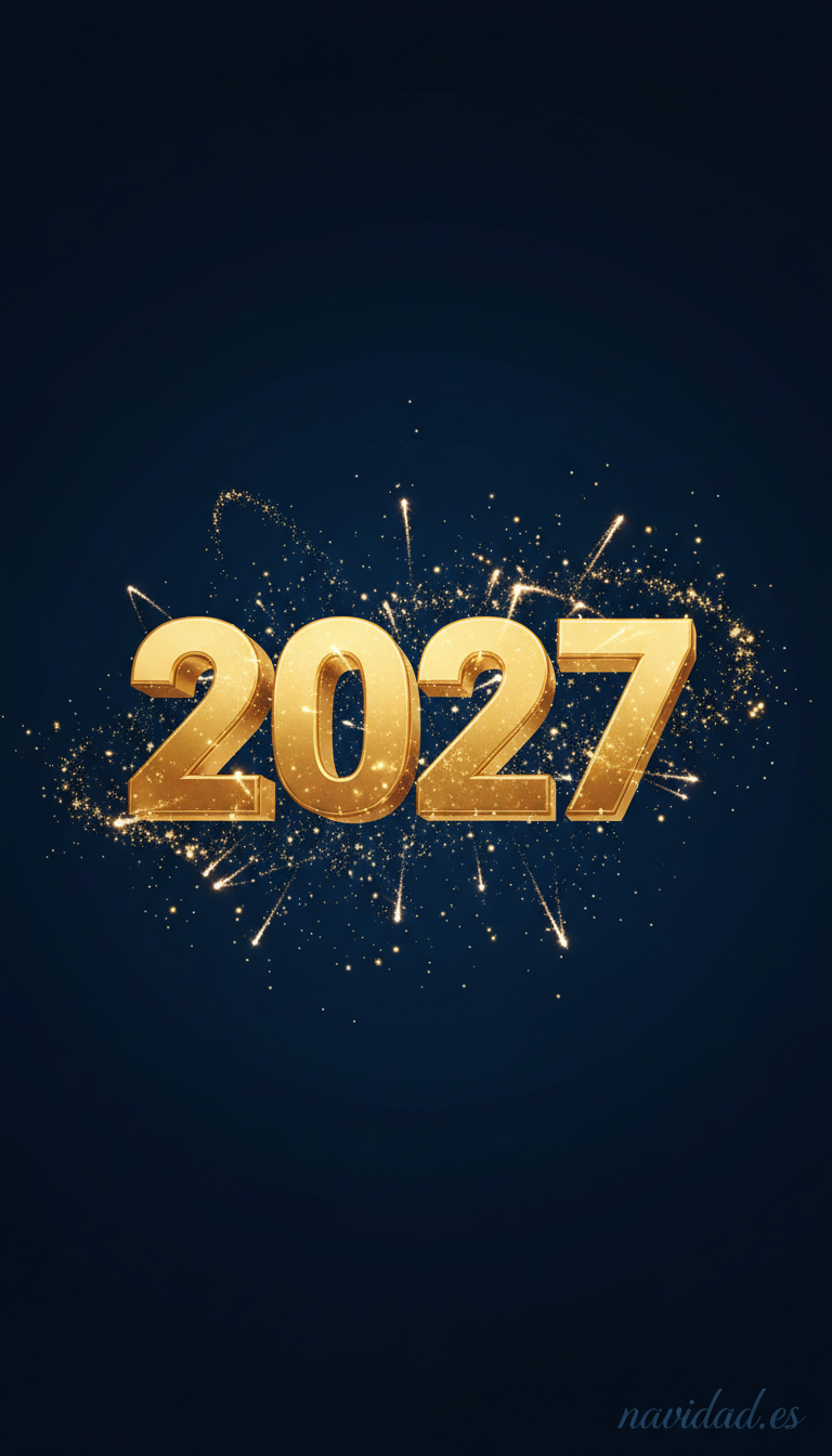 Fondo Año Nuevo 2027 - Números 3D dorados