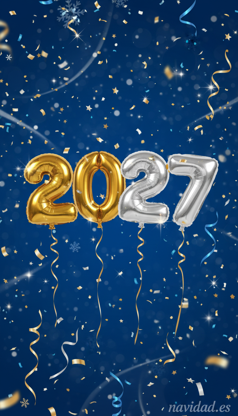 Fondo Año Nuevo 2027 - Globos 2027
