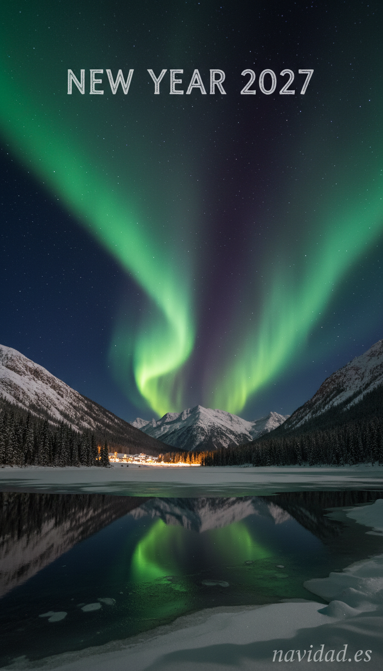 Fondo Año Nuevo 2027 - Aurora boreal