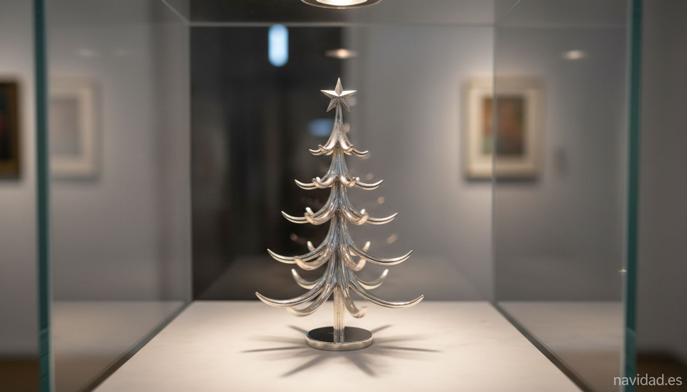 Árbol de Navidad más pequeño del mundo en plata expuesto en Budapest