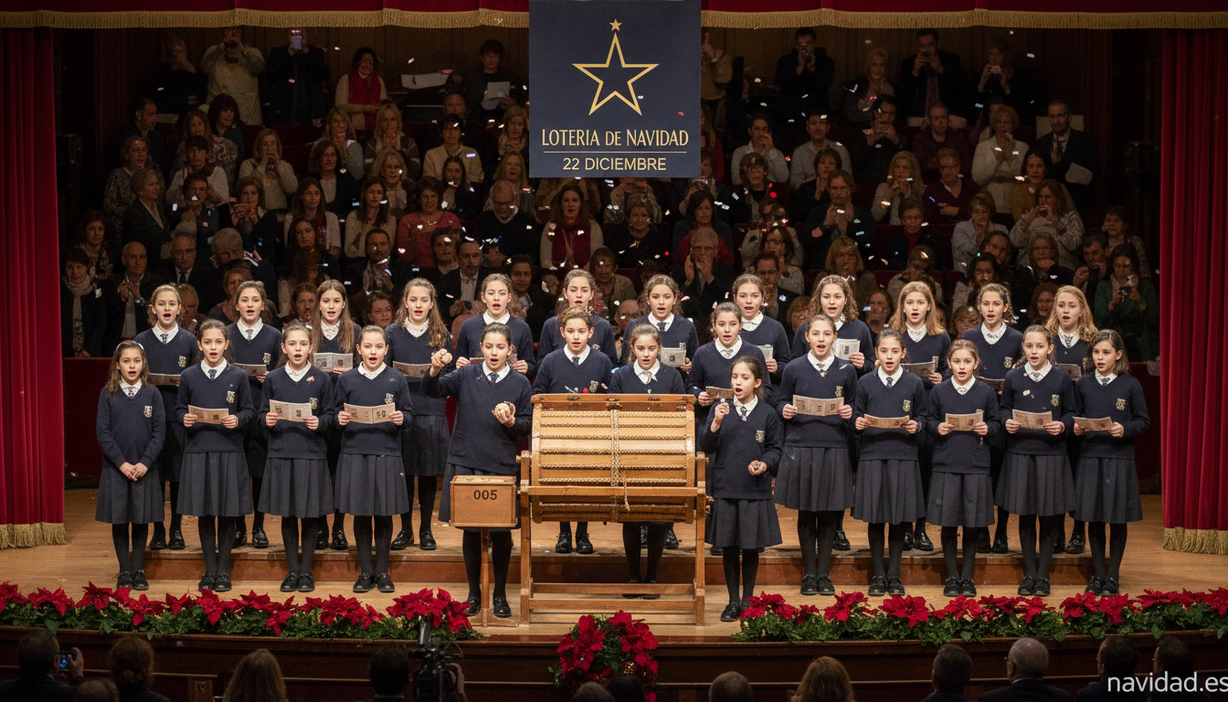Niños de San Ildefonso cantando los premios del Sorteo Extraordinario de Navidad