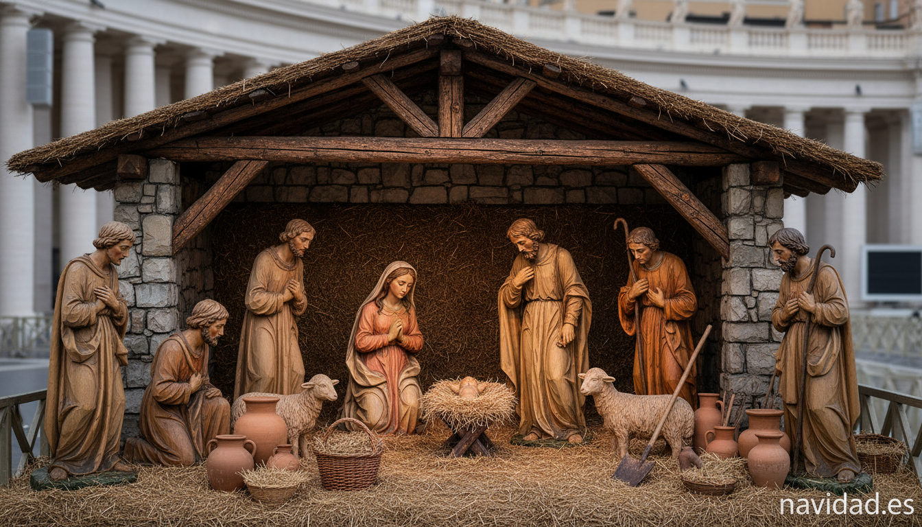 Árbol de Navidad del Vaticano 2026: tradición en San Pedro 2 Belen monumental con figuras de tamano natural en la Plaza de San Pedro del Vaticano