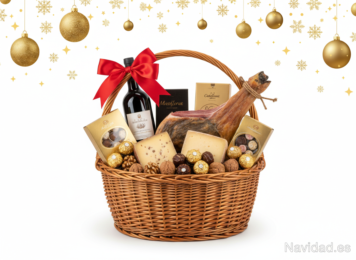 Regalos de empresa por Navidad 2026: ideas útiles para sorprender a equipos y clientes 1 Cesta gourmet corporativa de Navidad 2026 para empresas