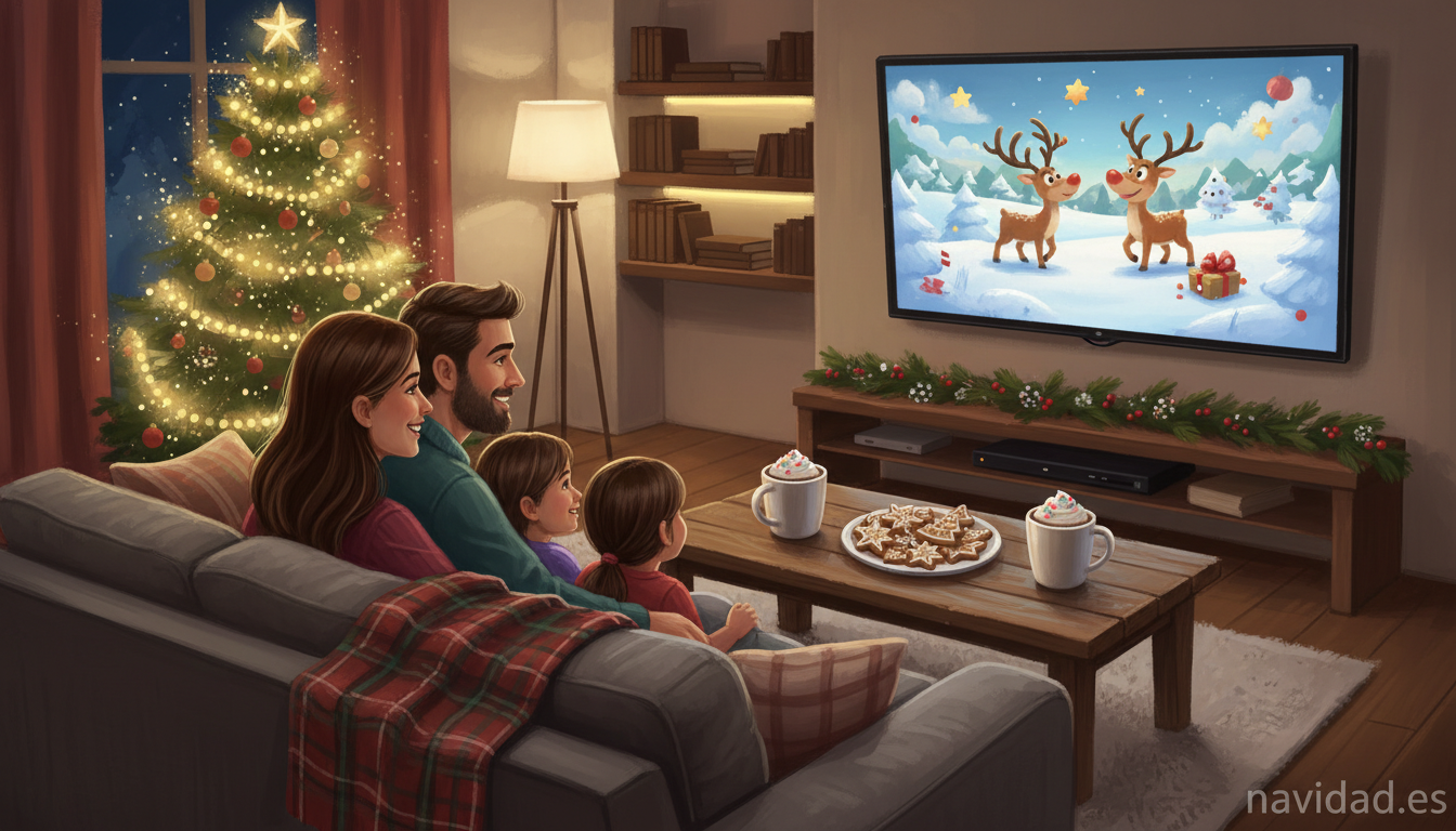 Tarde de cine navideno en familia con peliculas animadas chocolate caliente y galletas