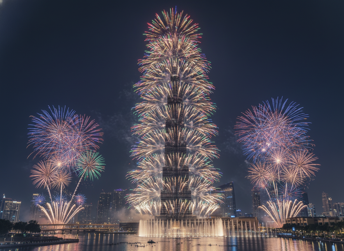 10 viajes en fin de año inolvidables: los mejores destinos para Nochevieja 1 Dubái en Nochevieja: fuegos artificiales alrededor del Burj Khalifa