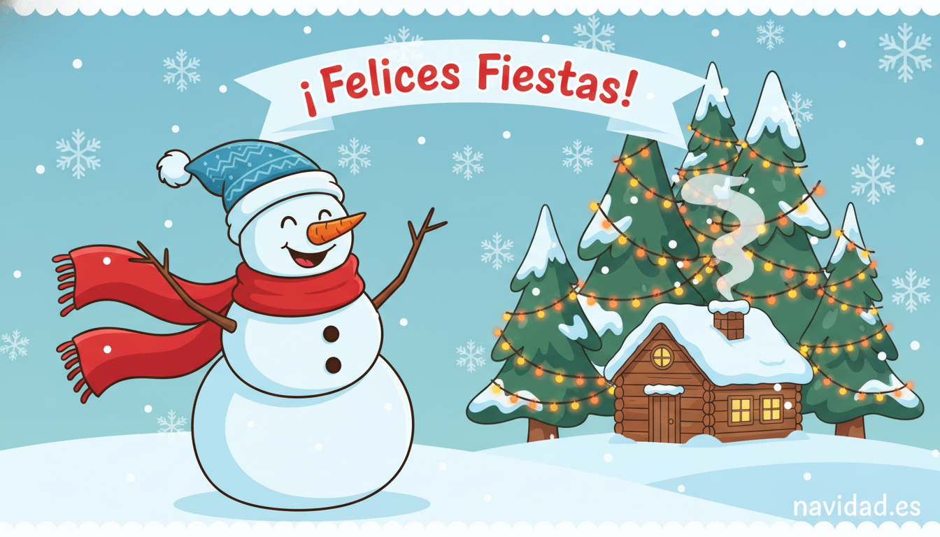 Felicitaciones navideñas para WhatsApp: las más originales y graciosas 5 Felicitación navideña horizontal con muñeco de nieve: ¡Felices Fiestas!