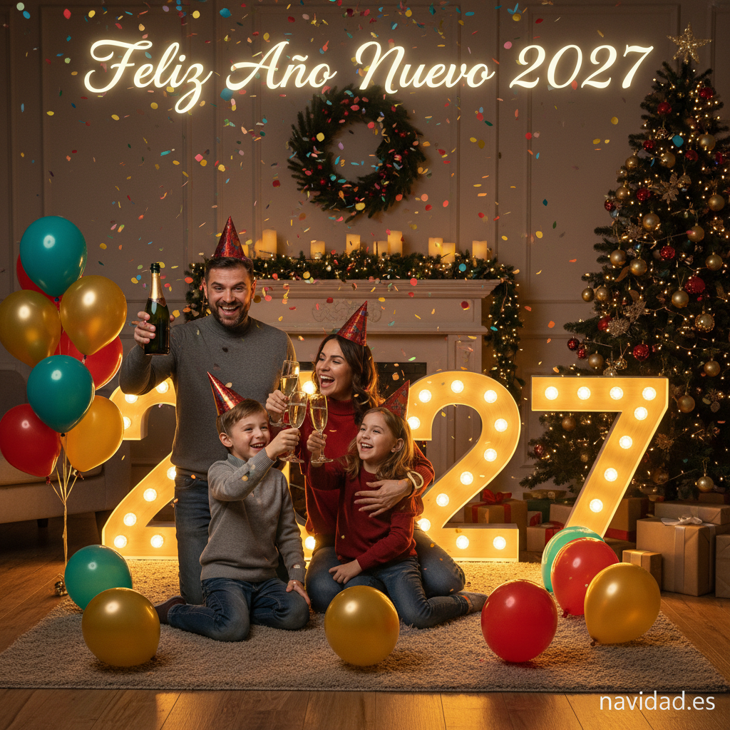 Imagen festiva familiar Año Nuevo 2027