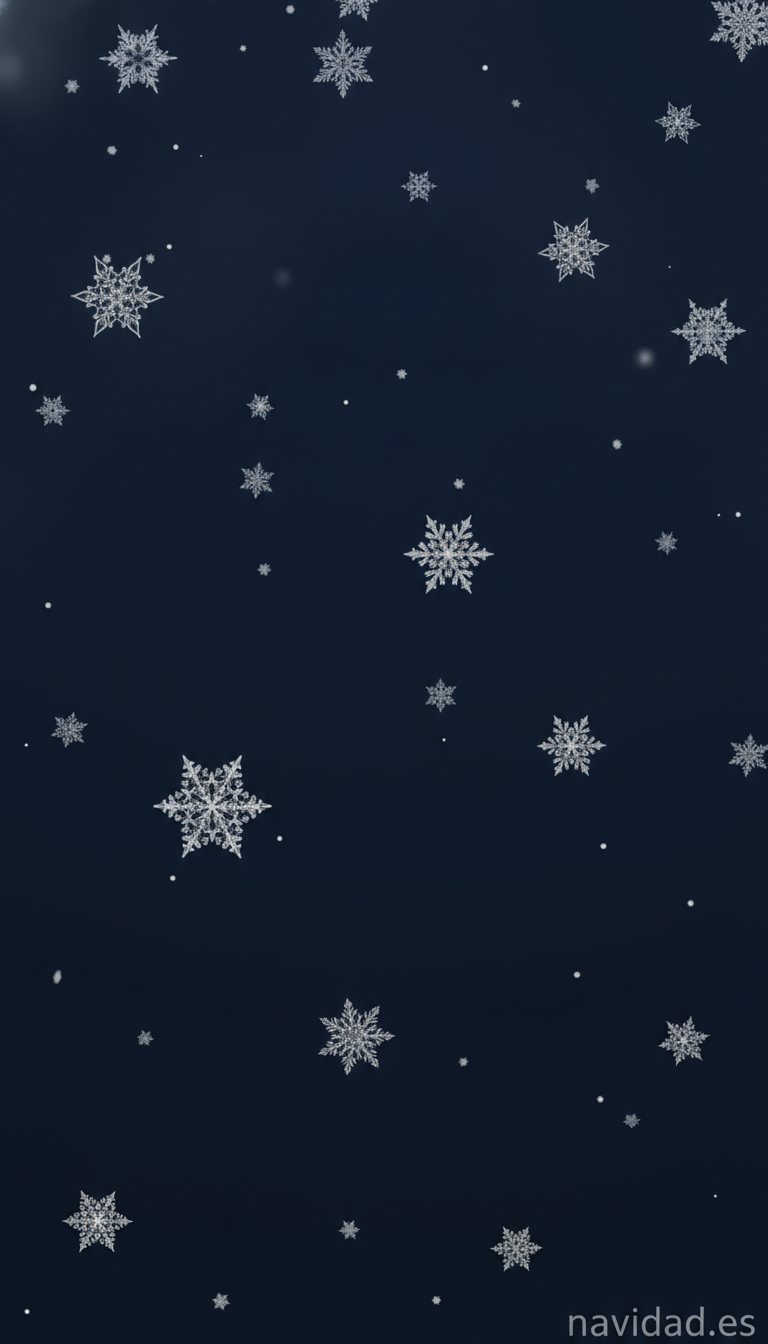 Fondo de pantalla para móvil: copos de nieve cayendo sobre cielo azul oscuro