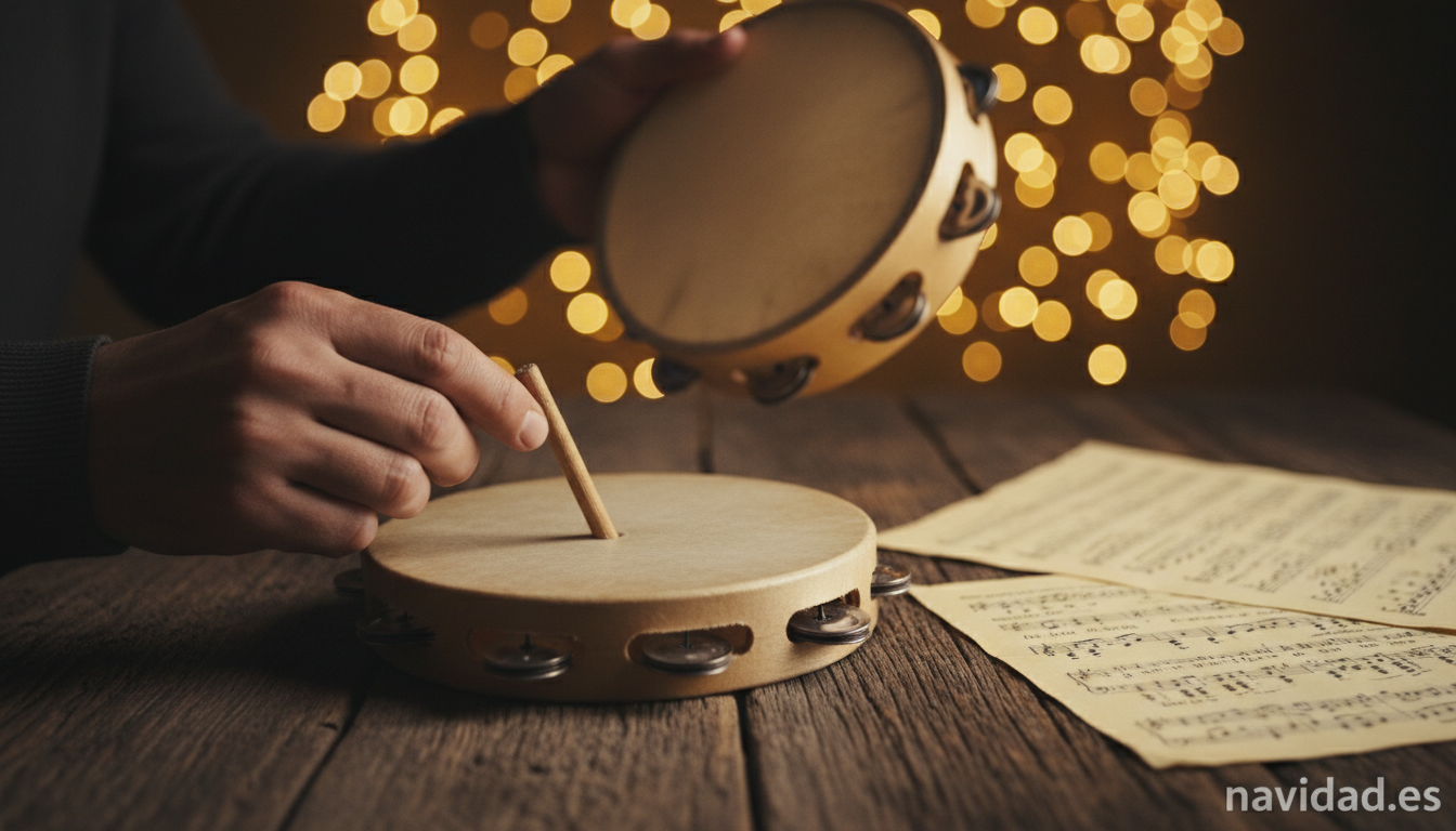 Historia del villancico: origen, evolución y curiosidades de un símbolo navideño 1 Detalle de zambomba y pandereta tradicionales españolas para cantar villancicos