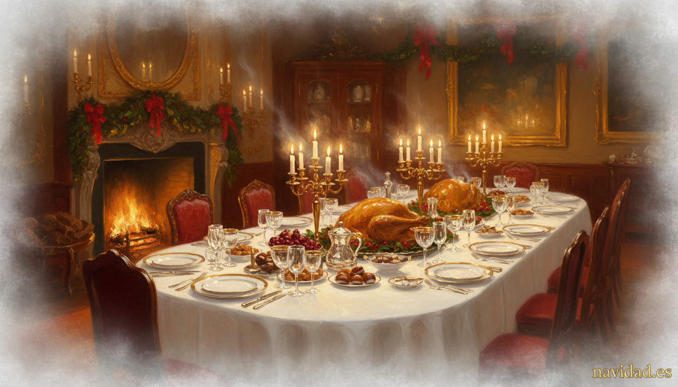 La niña de los fósforos: cuento completo de Andersen y análisis 1 Visión de la cena de Nochebuena con pavo asado en La niña de los fósforos