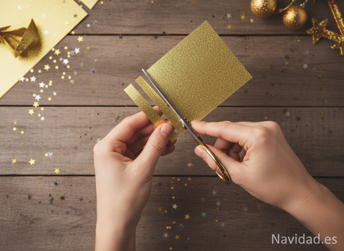 Cómo hacer una estrella de Navidad casera paso a paso: guía DIY completa 1 Materiales para hacer una estrella de Navidad casera con cartulina dorada