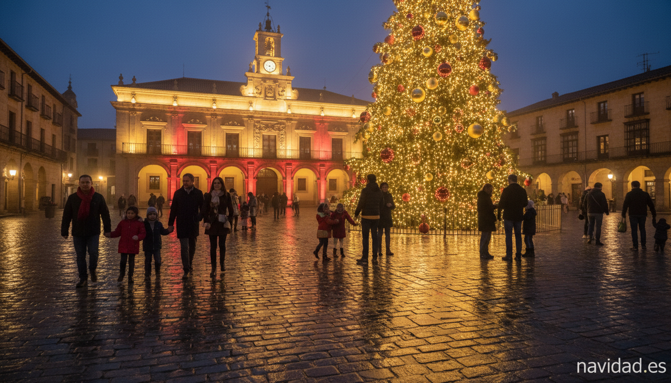 Luces de Navidad en Cáceres 2026: encendido, recorrido y plan completo 2 Árbol de Navidad iluminado en la Plaza Mayor de Cáceres
