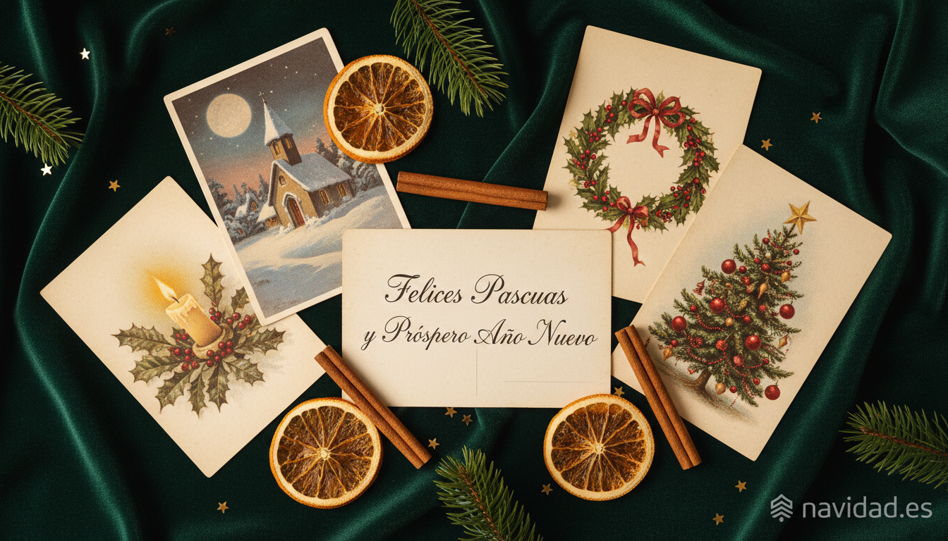 Felicitaciones navideñas de las Infantas Elena y Cristina: la postal real más íntima 2 Coleccion de postales navideñas tradicionales con dedicatoria en español