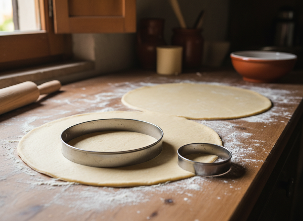 Preparación de la masa de hojaldre para el roscón de Reyes