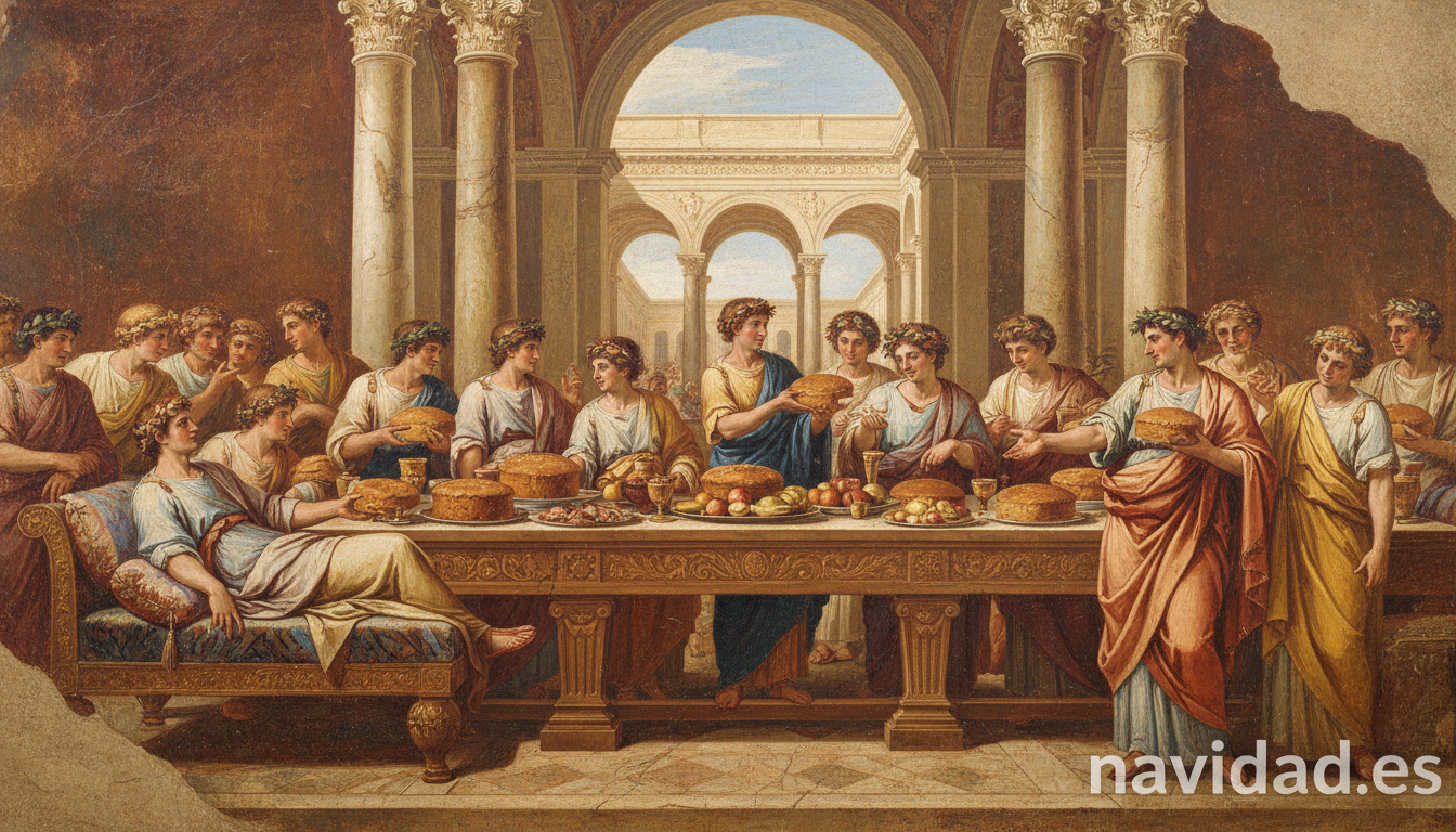 Historia del roscón de Reyes: origen, tradiciones y curiosidades 1 Las Saturnales romanas: origen del roscón de Reyes con tortas redondas en banquetes