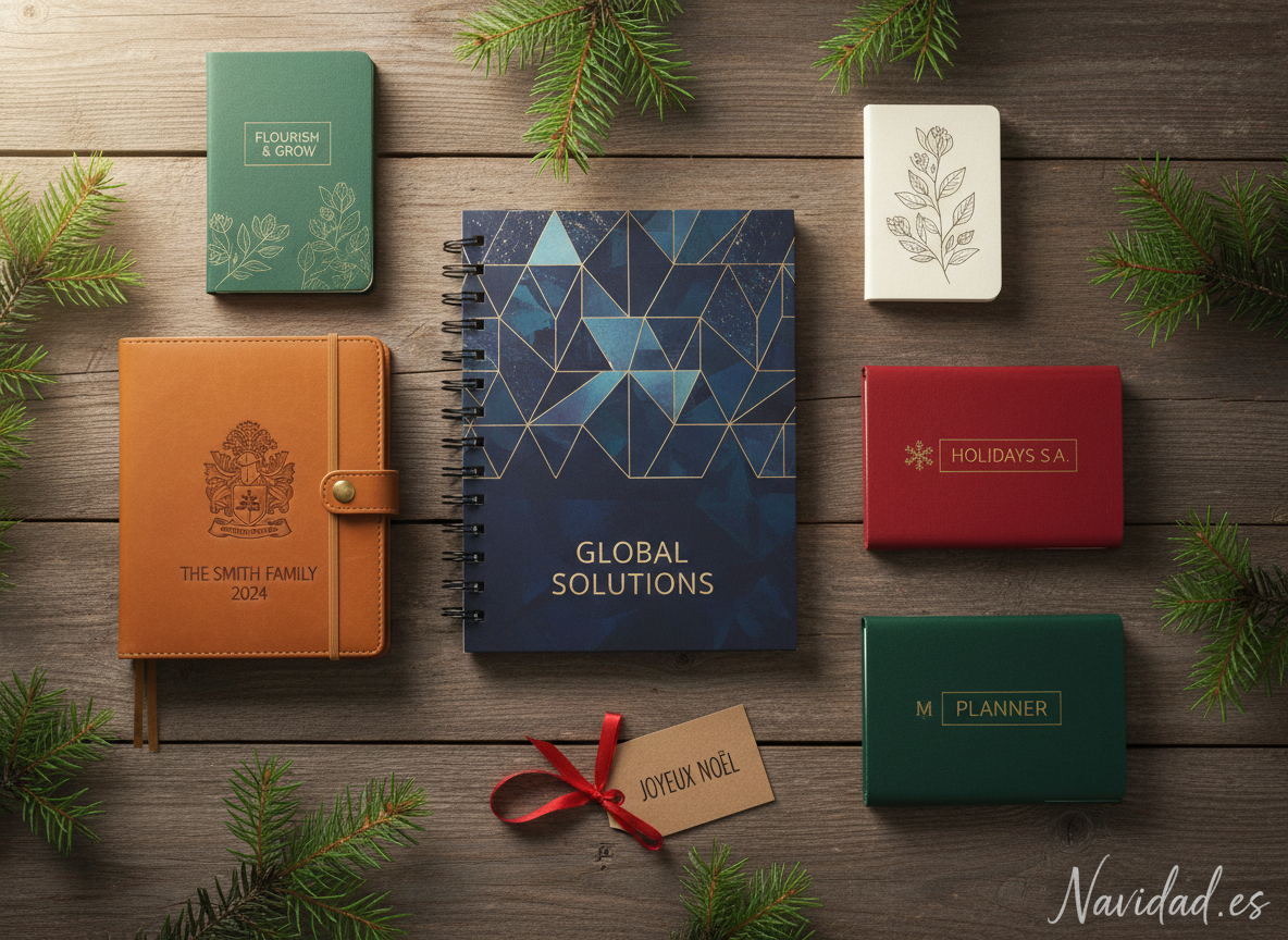 Tipos de agendas personalizadas perfectas para regalar en Navidad 3 Agendas en espiral, de anillas y de bolsillo personalizadas para regalar