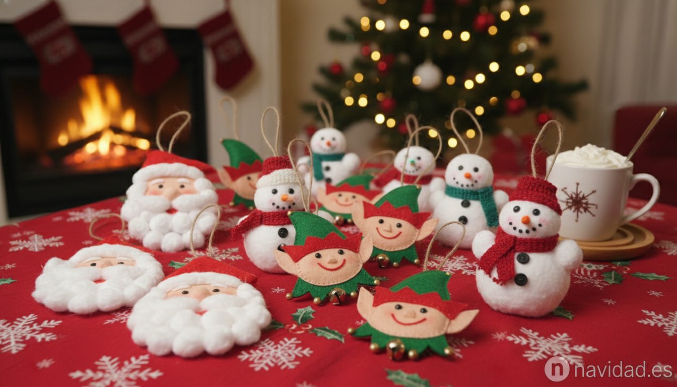 Caritas de Papá Noel para colgar en el árbol de Navidad 2026 2